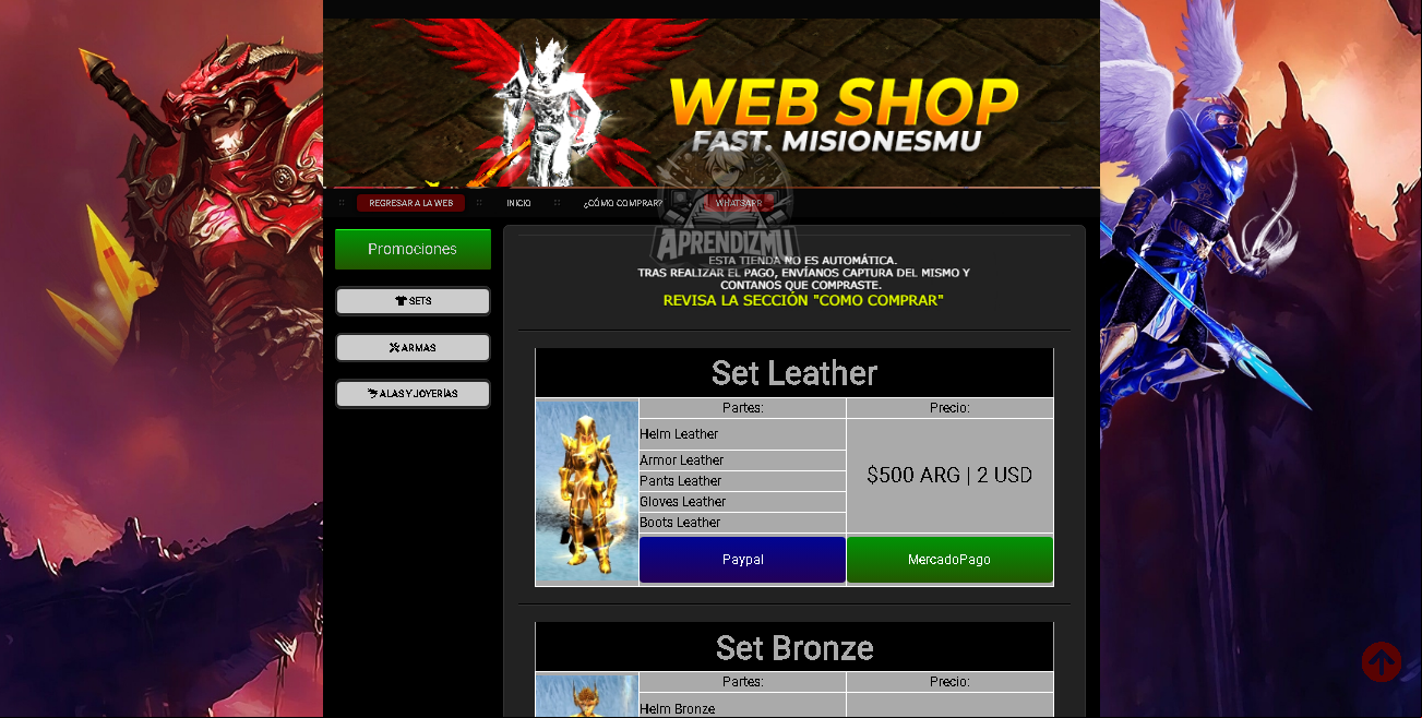 WebShop Pre-Pago de Mu Online 2024+ baixar gratuitamente shop de items de mu online atualizado, como criar um servidor de mu online atualizado, loja virtual de mu online, loja de items